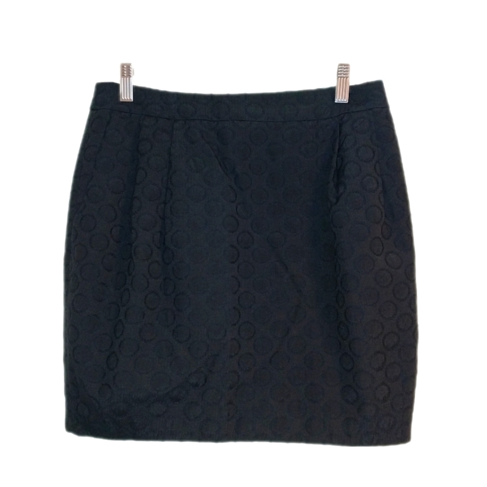 H&M Black Miniskirt with Embossed Circle Pattern